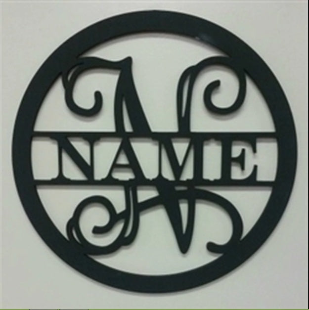 Personalized Grooved Cut-Out Circle Monogram - 18.5 x 18.5 – Art Füzd