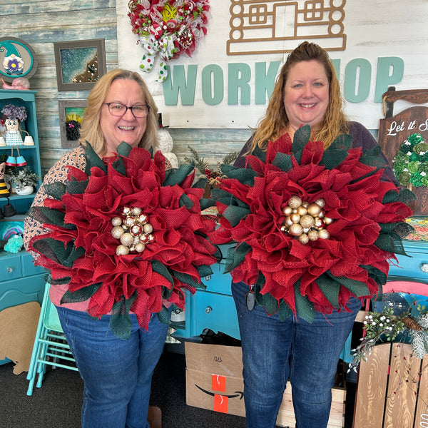 November 12th - Poinsettia Wreath Workshop (6-8p)