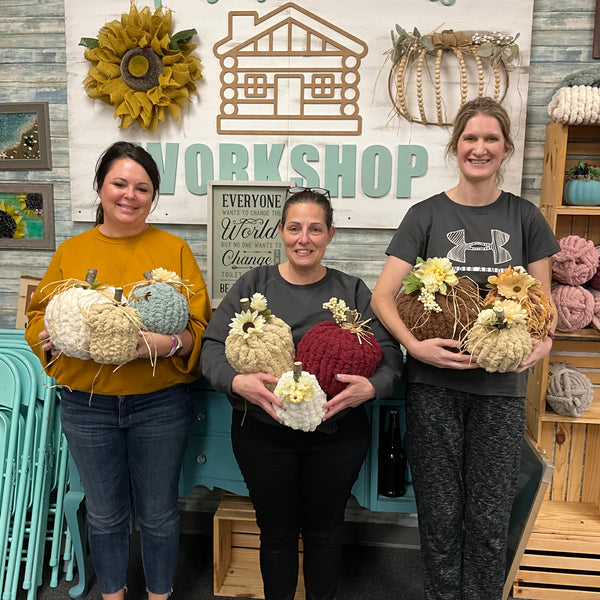 October 8th - Chunky Knit Pumpkins (6:00pm-9:00pm)