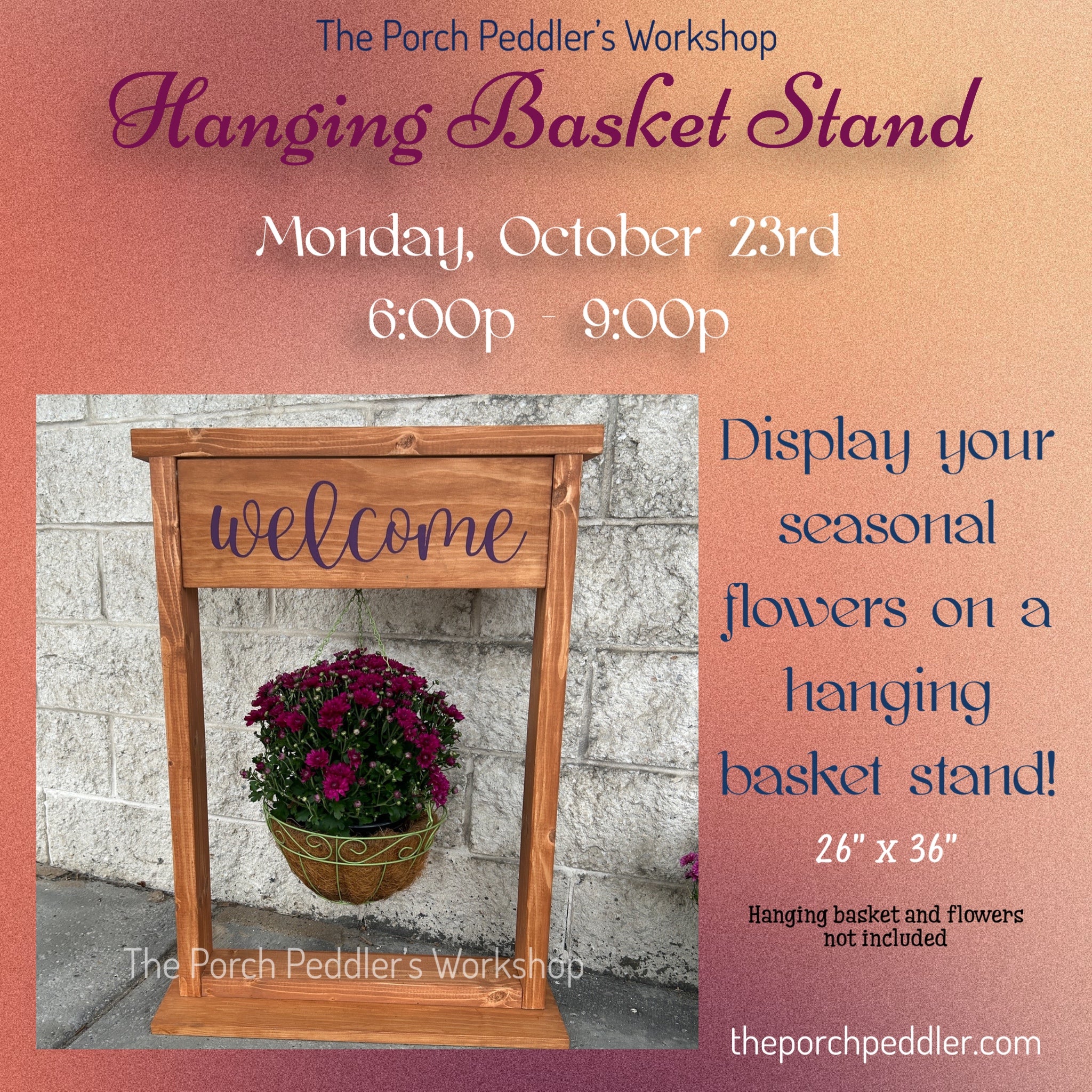 porch hanging plant stand Hanging Basket Stand – The Porch Peddler's Workshop