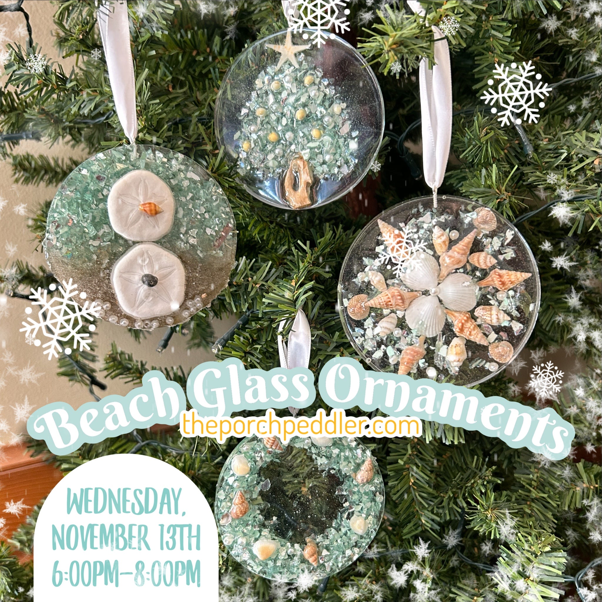 November 13th - Holiday Resin Ornaments (6p-8p)