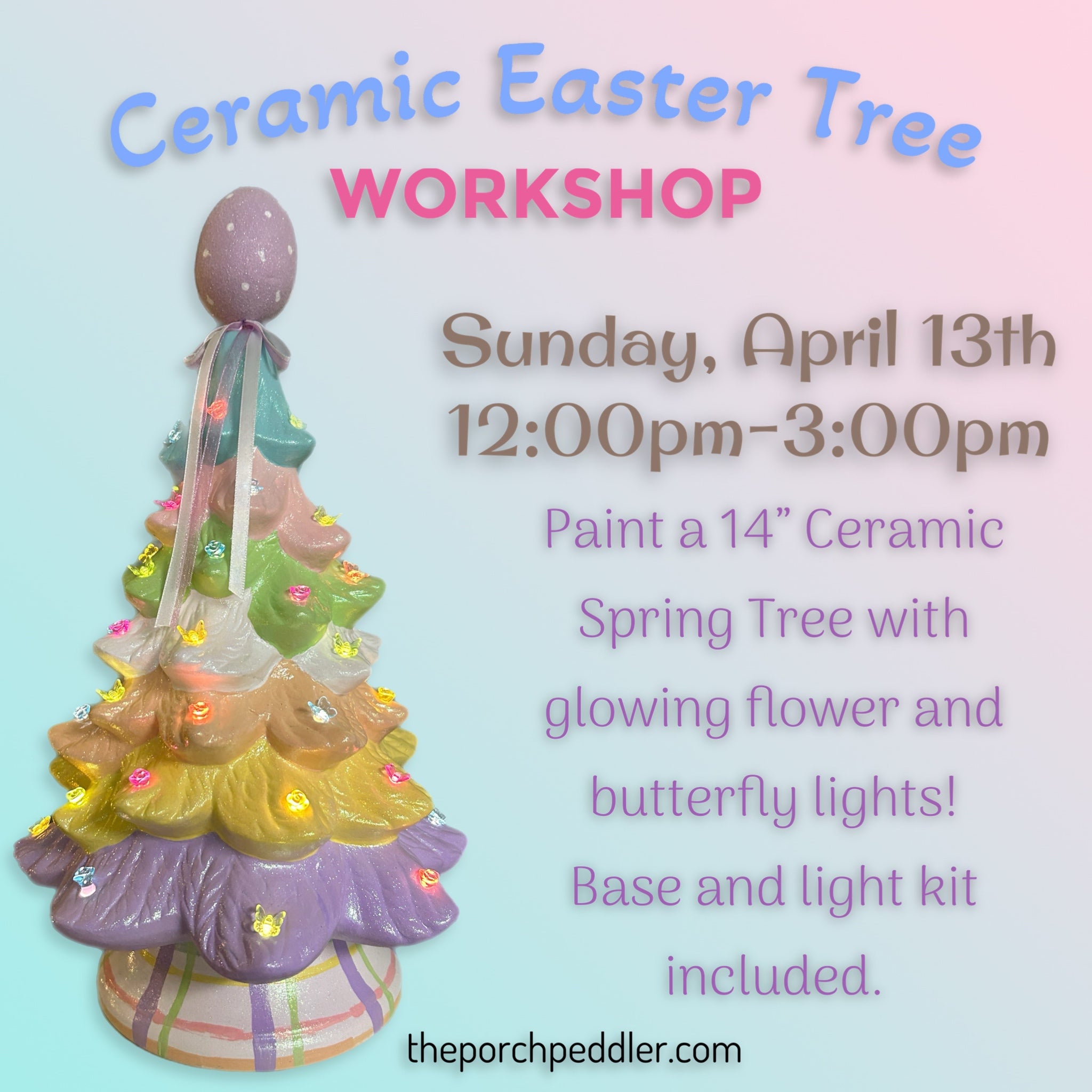 April 13th - Ceramic Easter Tree Workshop (12:00p-3:00p)