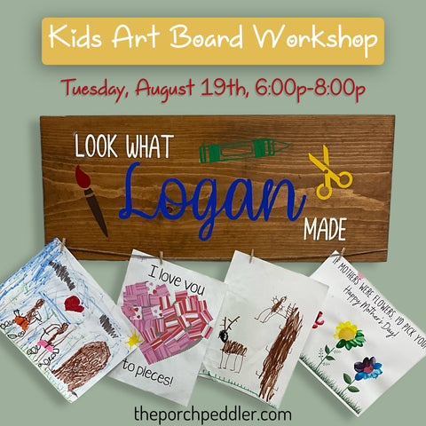 August 19th - Kids Creativity Plaque Workshop (6:00pm-8:00pm)