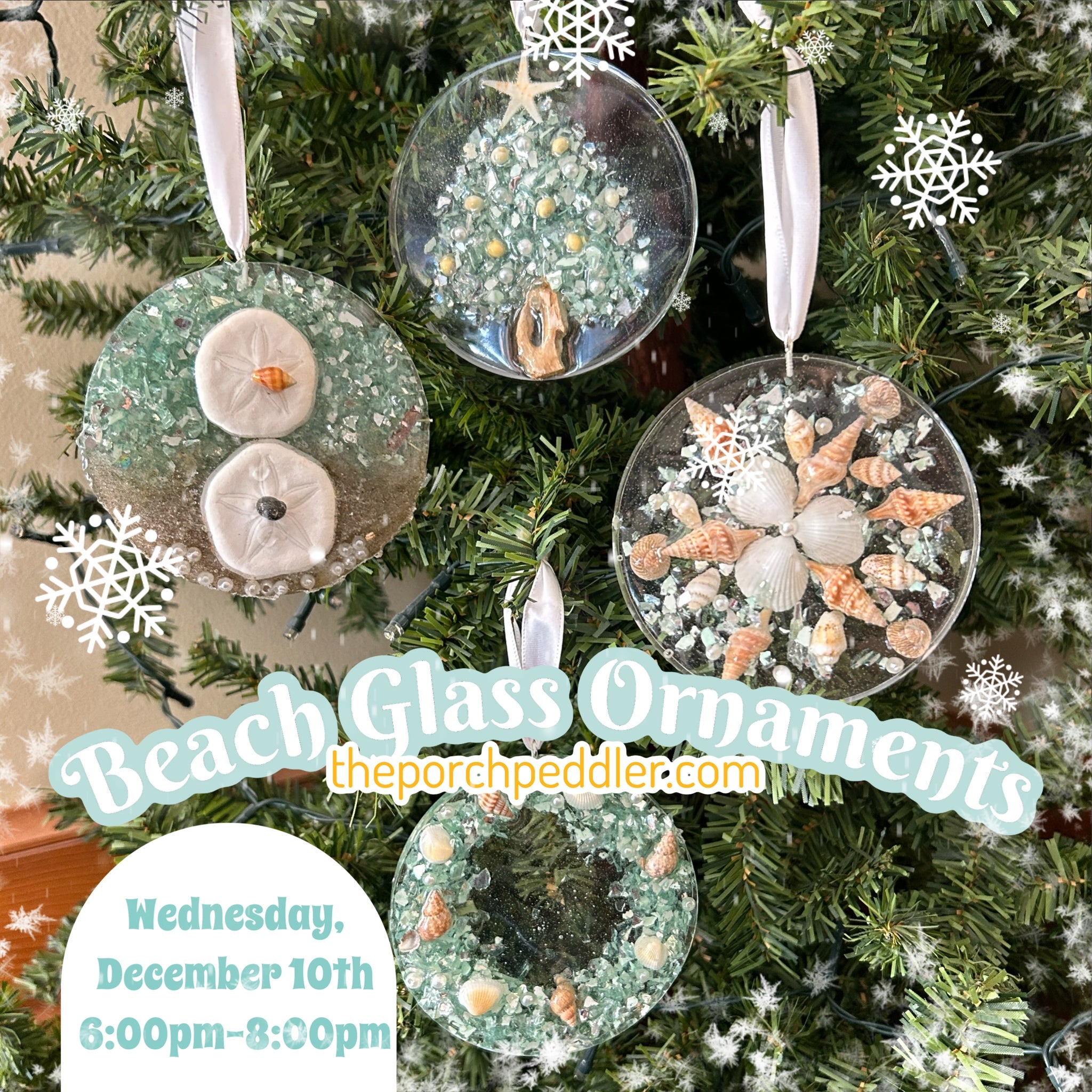 December 10th - Holiday Resin Ornaments (6:00pm-8:00pm)